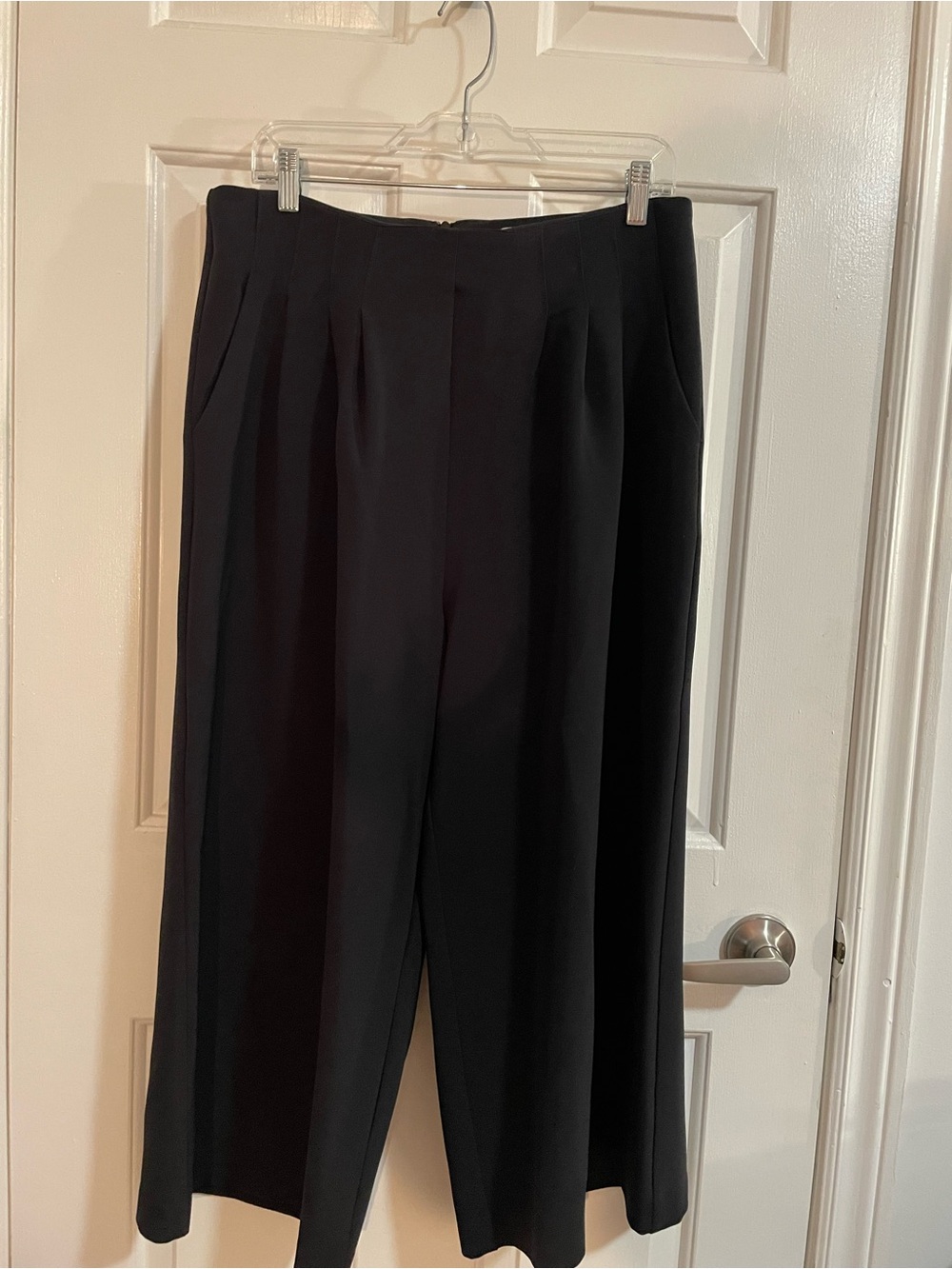 High-Waist Black Wide-Leg Women's Trousers